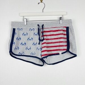 Vintage Y2K Realtree Logo American Flag Printed Low Rise Cotton Lounge Shorts